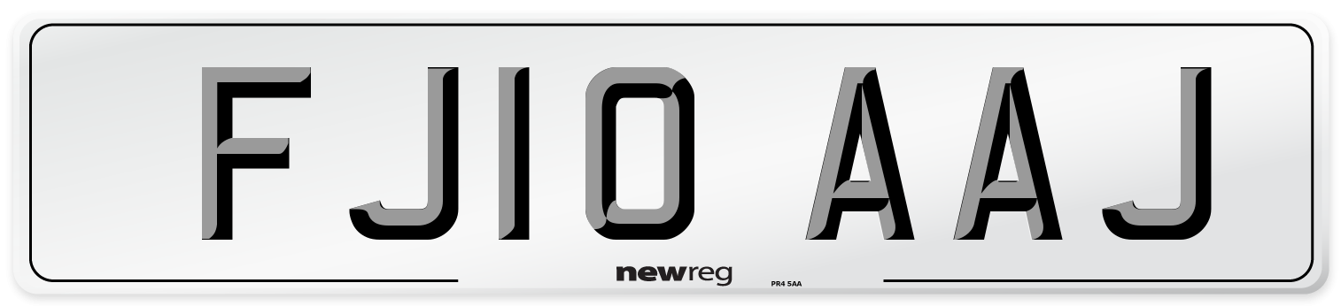 FJ10 AAJ Number Plate from New Reg